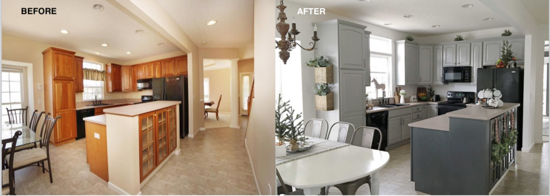 Painted Cabinets, Before and After